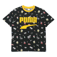 PUMA Awareness Aop Tee Sports Alphabet Printing Short Sleeve Black 532033-01