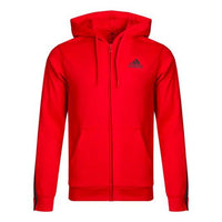 Men's adidas Logo Hooded Zipper Knit Red Jacket GP8604