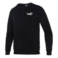 PUMA ESS Small Logo Crew FL Logo Printing Sports Round Neck Pullover Black 846389-01