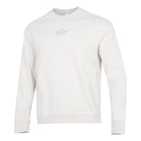 Men's Nike Embroidered Logo Solid Color Sports Round Neck Pullover White DR7836-104