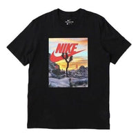 Nike Sportswear Printing Round Neck Short Sleeve Black DH0053-010