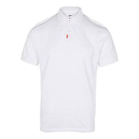 Men's Nike Solid Color Logo Embroidered Half-Fastening Pullover Short Sleeve White Polo Shirt DB3264-100