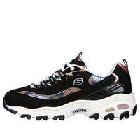 (WMNS) Skechers D'Lites Leather 'Black Multi' 149264-BKMT