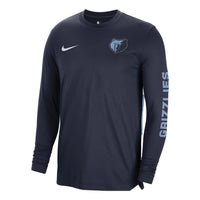 Nike x NBA Memphis Grizzlies Dri-FIT Pregame Long Sleeve T-Shirt 'Navy' FB3483-419