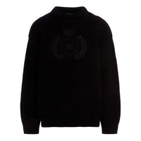 Balenciaga BB Laurel Crown Logo Crewneck Knitted Sweater 'Black' 664369T32111000