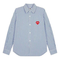 COMME des GARCONS PLAY Striped Shirt Red Emblem 'Blue' AZ-B024-051-1