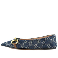 (WMNS) Gucci Denim Ballet Flat With Horsebit 'Blue' 635101-2KQ80-4462