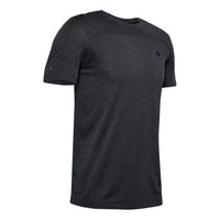 Men's Under Armour Rush Seamless Fitted Casual Sports Round Neck Breathable Short Sleeve Black 1351448-001