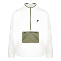 Nike Club Fleece Half-Zip Anorak Plush Jacket 'White Olive' DQ4880-133