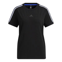 (WMNS) adidas Essentials Slim 3-stripes T-Shirts 'Black' HD0371