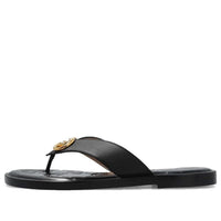 (WMNS) Gucci Interlocking G thong sandal 'Black Leather' 695207-A3N00-1000