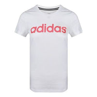 (WMNS) adidas neo Alphabet Casual Round Neck Short Sleeve White GJ7918
