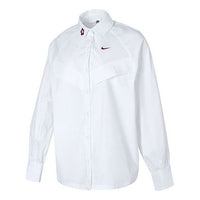 (WMNS) Nike Sportswear Woven Long-Sleeve Shirt 'White' HF1131-100