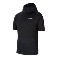 Men's Nike Pro 1/4 Zipper Cardigan Training hoodie Short Sleeve Black CQ8344-010