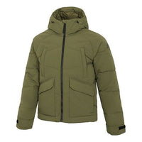 adidas Big Baffle Jkt Casual Sports Adjustable hooded down Jacket Green GT6535
