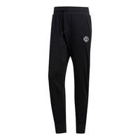adidas Harden Fle Logo Fleece Lined Casual Sports Pants Black DX6828