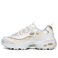 (WMNS) Skechers D lites 1.0 White/Gold 13091-WHT