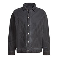 adidas originals Fshn Denim Jkt Casual Sports lapel Jacket Black GN3292