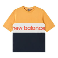 New Balance Logo Printed Colorblock Tee 'Orange White Black' NE92S023-YW