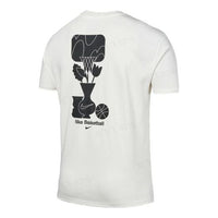 Nike Loose Pattern Printing Round Neck Casual Loose Short Sleeve Creamy White DQ1906-133