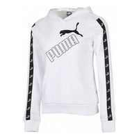 (WMNS) PUMA Amplified Fleece Hoodie 'White Black' 586595-02