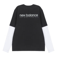New Balance Contrasting Colors Sports Round Neck Pullover Black T-Shirt 5DC16063-BK