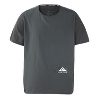 Men's Nike Printing Pattern Splicing Round Neck Sports Short Sleeve Gray T-Shirt DN4483-010