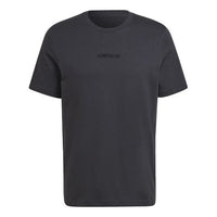 Men's adidas originals Casual Alphabet Printing Round Neck Short Sleeve Carbon Black T-Shirt HP0441