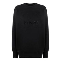 (WMNS) KENZO Tiger Head Embroidered Logo Pullover Hoodie Black FA62SW9214XH-99