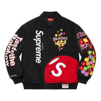 Supreme x Skittles x Mitchell & Ness Varsity Jacket 'Black Multi-Color' SUP-FW21-328