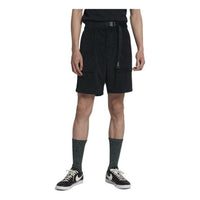 Men's Nike Solid Color Big Pocket Design Adjustable Belt Sports Straight Shorts Black AA1076-010