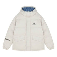 New Balance Logo Down Jacket 'White Blue' AMJ13334-BE