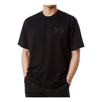 Men's Y-3 Solid Color Casual Short Sleeve Black FN3358