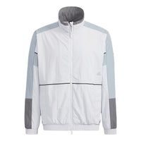 adidas Contrasting Colors Stand Collar Zipper Sports Jacket Gray HD0078