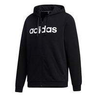adidas neo Alphabet Printing Casual Sports Zipper Black GJ8927