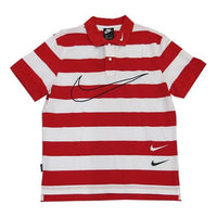 Nike Sportswear Swoosh Stripe Short Sleeve polo Red White Redwhite CJ4910-657