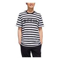 adidas neo Stripe Short Sleeve Sports Pullover Black GJ8917