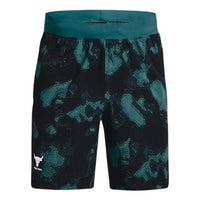 Under Armour Project Rock Woven Camo Printed Shorts 'Black Teal' 1377438-722