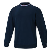 Men's adidas AFC LS CR SWT Solid Color Loose Round Neck Pullover Navy Blue HF4036