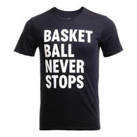 Men's Nike Alphabet Casual Round Neck Short Sleeve Black T-Shirt 778493-011