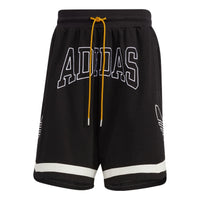 adidas originals Contrasting Colors Alphabet Logo Printing Lacing Straight Sports Shorts Black HZ9806