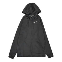Nike Logo Casual Sports Fleece Lined Hooded Jacket Black CJ5187-010