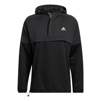 Men's adidas Sport Anorak Logo Printing Zipper Pullover Hooded Jacket Black HA9141