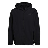 adidas originals R.y.v. Wb Hz Solid Color Logo Sports Hooded Jacket Black H11460