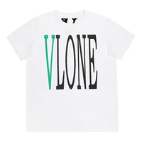 VLONE Large Logo Round Neck Short Sleeve T-shirt 'White Green' VLTE17SS003-WHITE