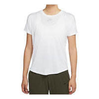 (WMNS) Nike Air Dri-FIT Running Sports Round Neck Short Sleeve White T-Shirt CU3330-100