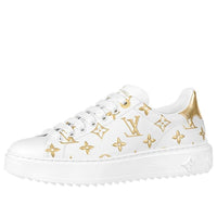 (WMNS) LOUIS VUITTON Time Out Sneakers 'White with Gold Monogram' 1A8TAA