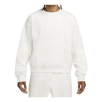 Nike Solid Color Round Neck Dropped Shoulder Sleeves Straight Long Sleeves Hoodie Men's White DA0318-030