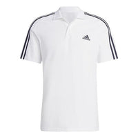 adidas Essentials Piqu Embroidered Small Logo 3-Stripes Polo Shirts 'White' IC9312