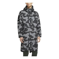 Nike Sportswear mid-length Camouflage hooded Windproof Casual Jacket Gray Dark gray CK2537-084